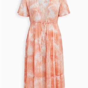 Peach, tie-dye kimono